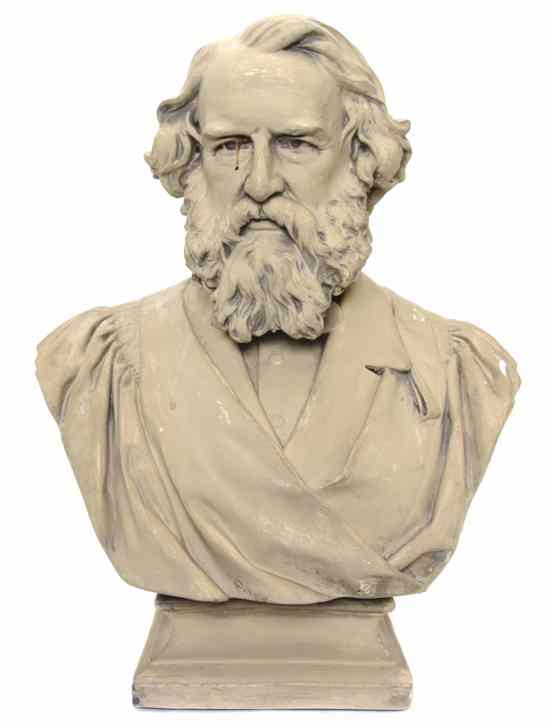 Appraisal: A Cast Plaster Bust depicting Henry Wadsworth Longfellow Height inches