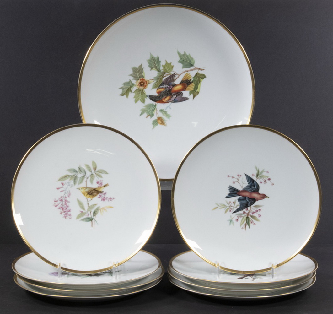 Appraisal: HUTSCHENREUTHER PORCELAIN AUDUBON BIRD PLATES Set of Vintage Hutschenreuther German