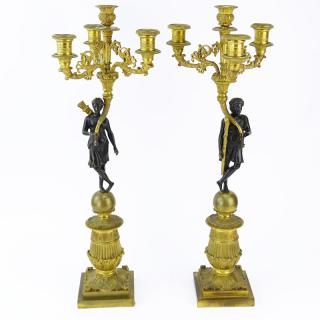 Appraisal: Pair of French th Century Charles X Patinated and Gilt