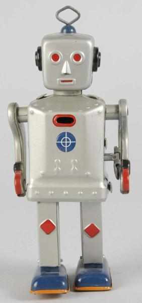 Appraisal: Tin Flashy Jim Robot Wind-Up Toy Description Japanese Working Original