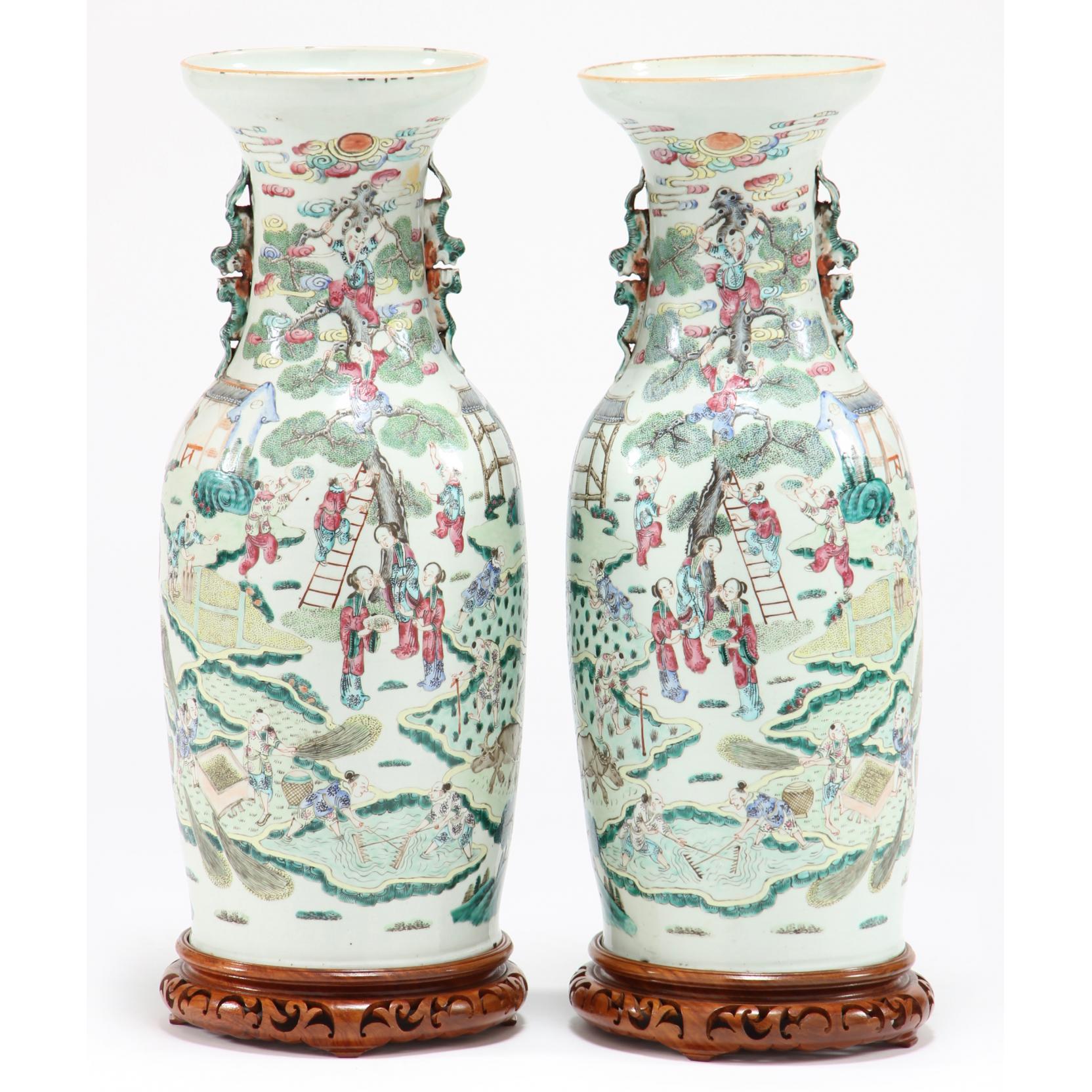 Appraisal: Pair of Chinese Famille Rose Floor Vases early th century