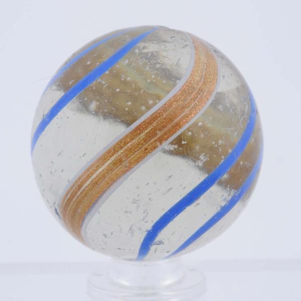 Appraisal: Large Banded Lutz Marble Clear base with blue bands Condition