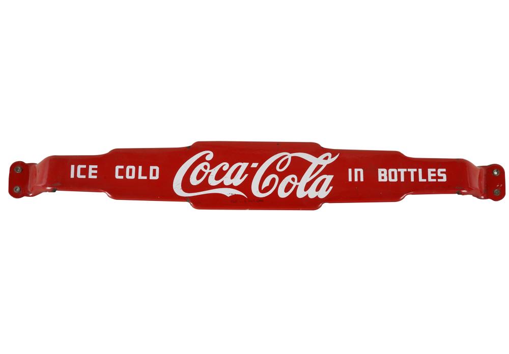 Appraisal: COCA-COLA DOOR PUSH SIGNenameled metal Condition loss of enamel throughout