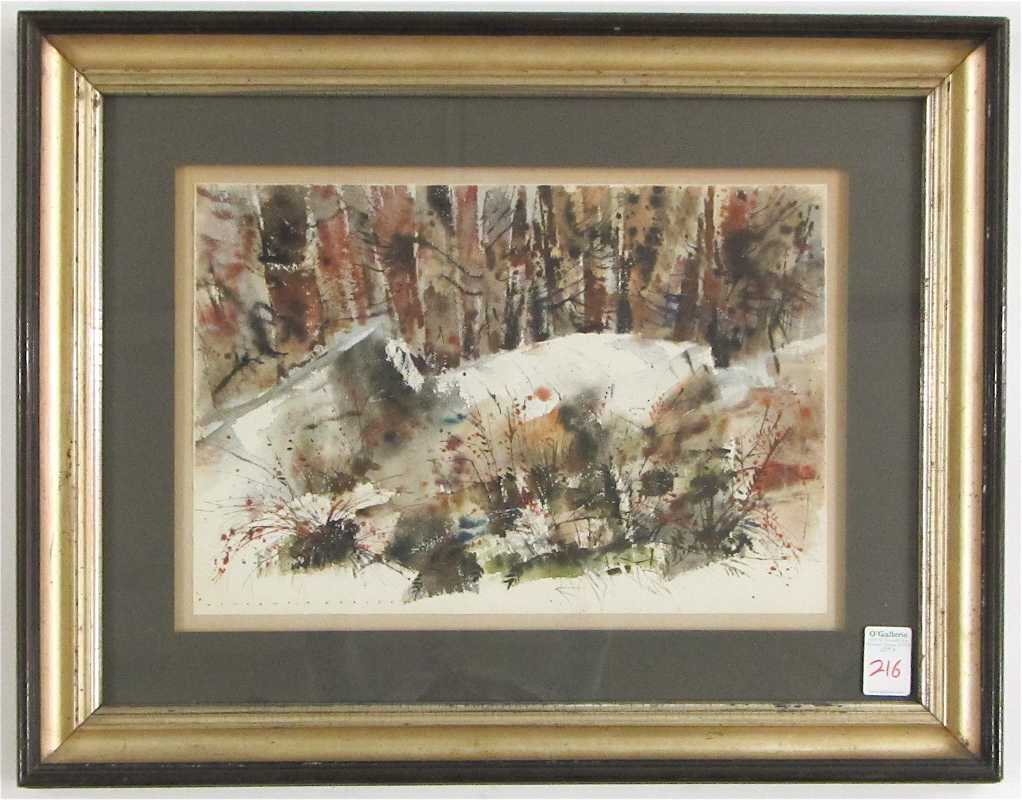 Appraisal: VINCENT HARTGEN WATERCOLOR ON PAPER Maine - Forest interior Signed