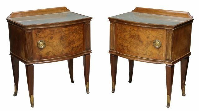 Appraisal: pair Italian mid-century modern bedside cabinets in the manner of