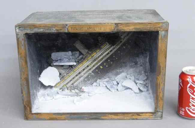 Appraisal: Early Titanic diorama with plaque reading ''Titanic April '' ''