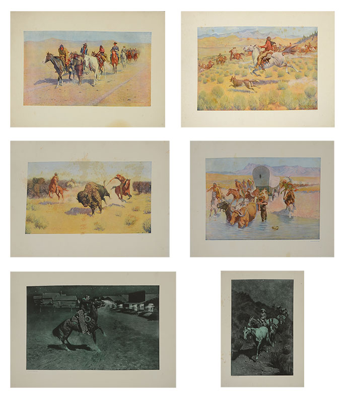 Appraisal: REMINGTON ARTIST PROOF PORTFOLIO FOR COLLIERS ''Trailing Texas Cattle'' ''The