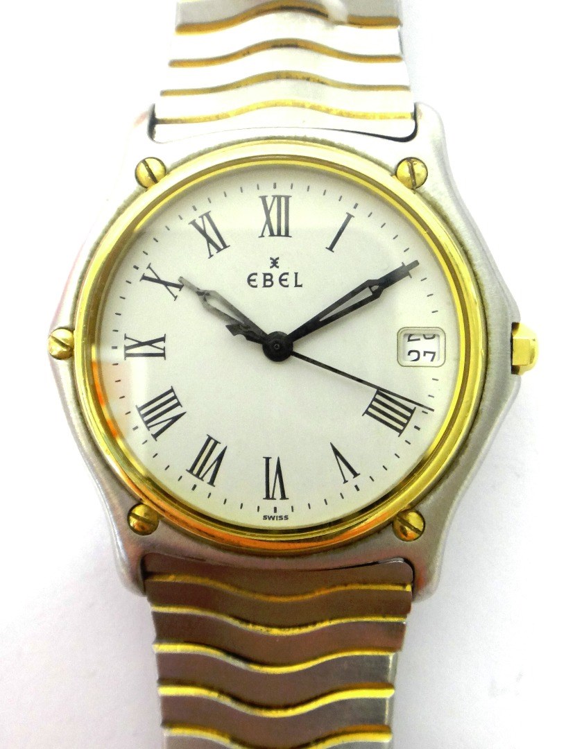 Appraisal: A gentleman's steel Ebel bracelet wristwatch the signed circular white