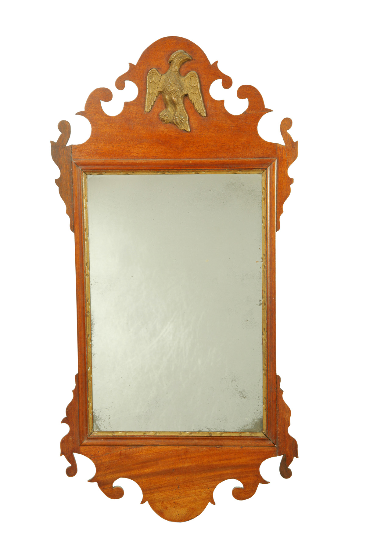 Appraisal: CHIPPENDALE MIRROR American nd half- th century mahogany veneer Applied