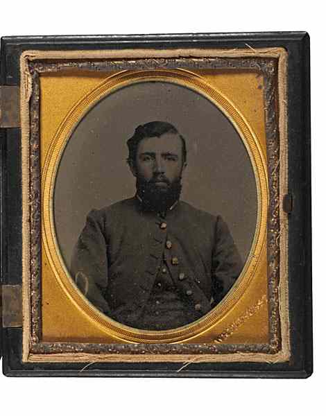 Appraisal: Confederate Lieutenant Sixth Plate Ambrotype by Jesse Whitehurst Studio Norfolk