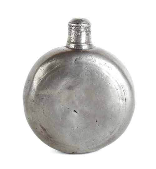 Appraisal: Lancaster Pennsylvania pewter flask ca bearing the touch of Johann