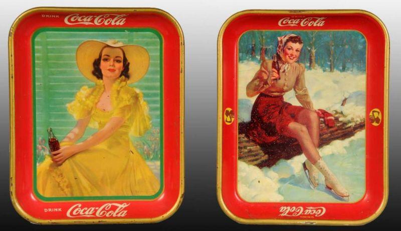 Appraisal: Lot of Tin Litho Coca-Cola Serving Trays Description and A