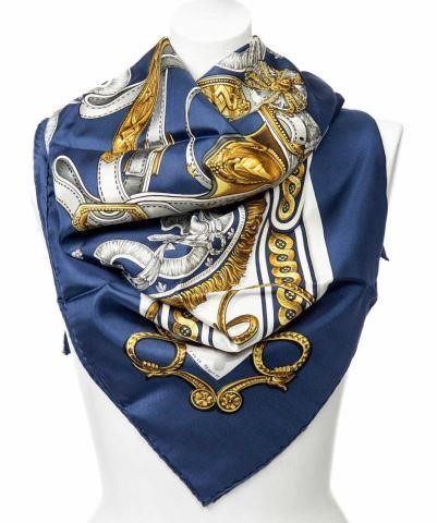 Appraisal: Hermes silk twill scarf Bride De Cour pattern original design