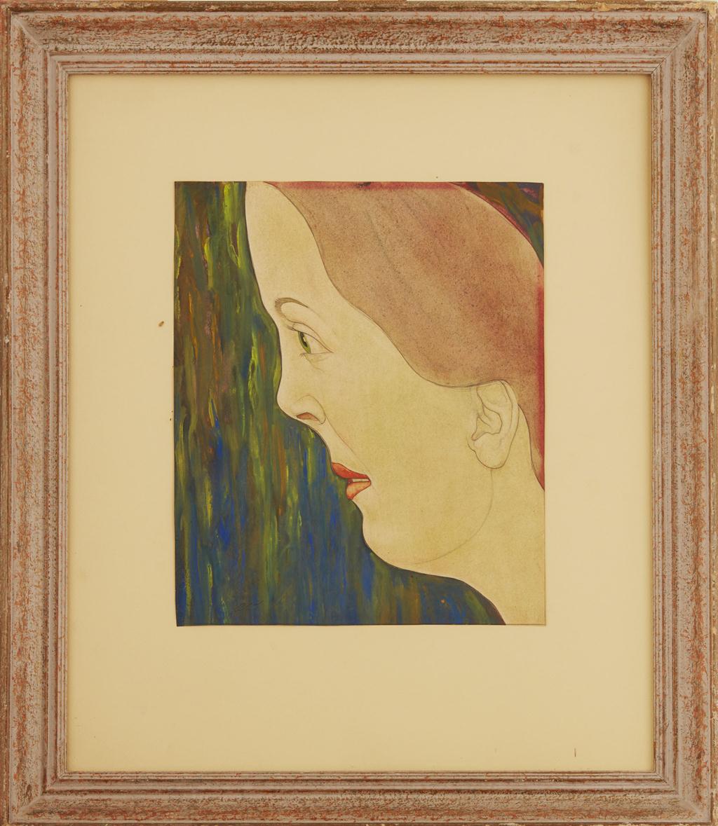 Appraisal: AUSTIN OSMAN SPARE BRITISH - HEAD OF A WOMAN Signed