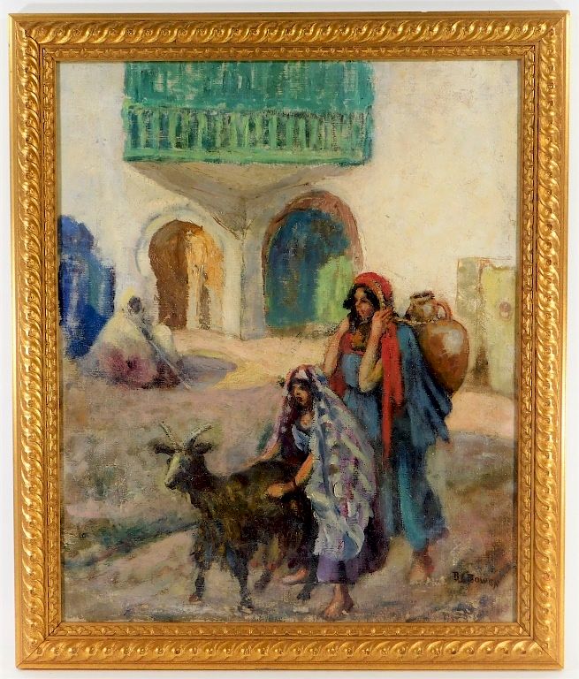 Appraisal: Benjamin James Bowen Orientalist Genre Painting Benjamin James Bowen Massachusetts