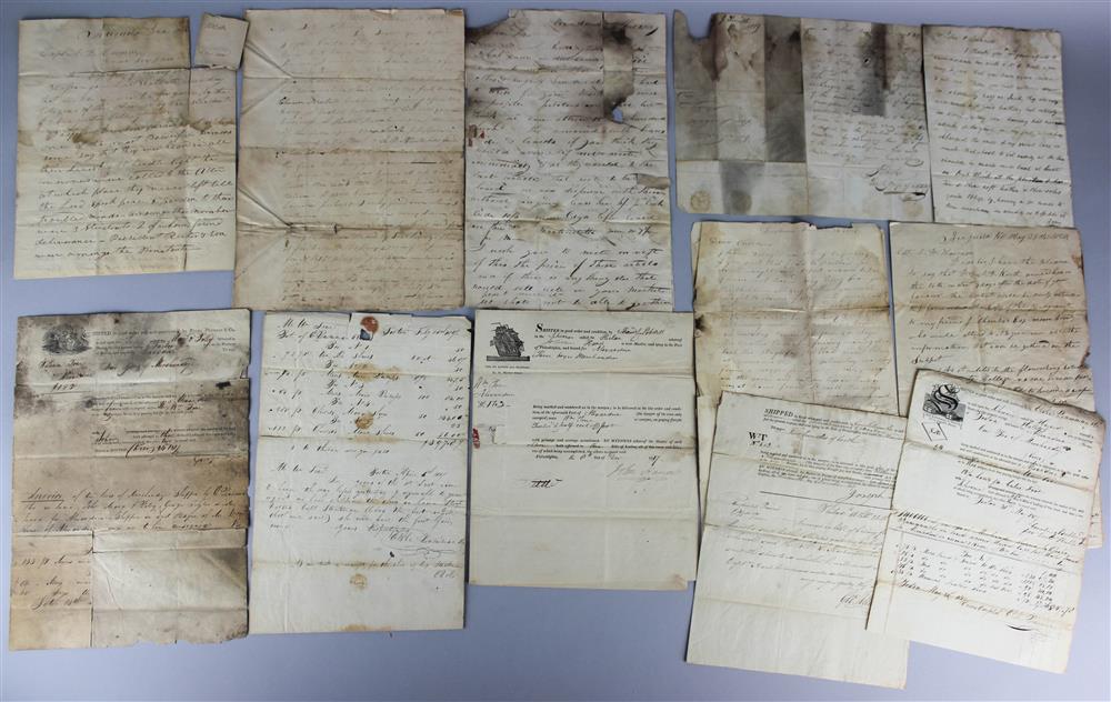 Appraisal: TWELVE EARLY TH CENTURY DOCUMENTS AND MANUSCRIPT LETTERS FROM AARON