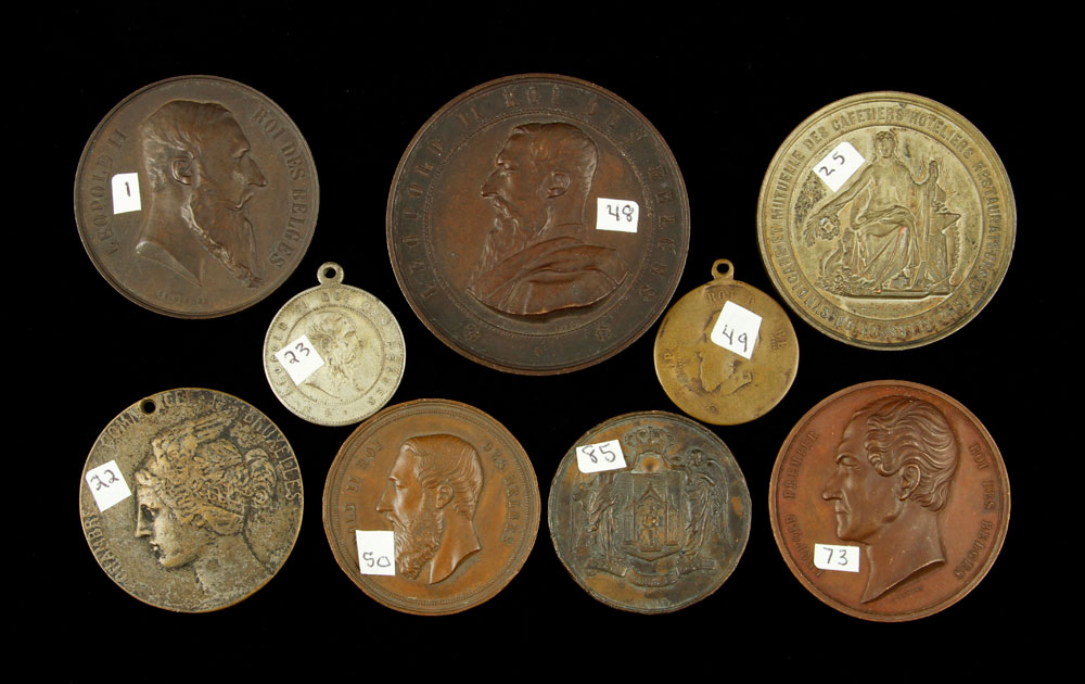 Appraisal: - Lot of th C Medals Lot of nine th