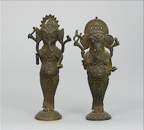 Appraisal: Pair of Ganesh Figurines Indian ca late th Century Bronze