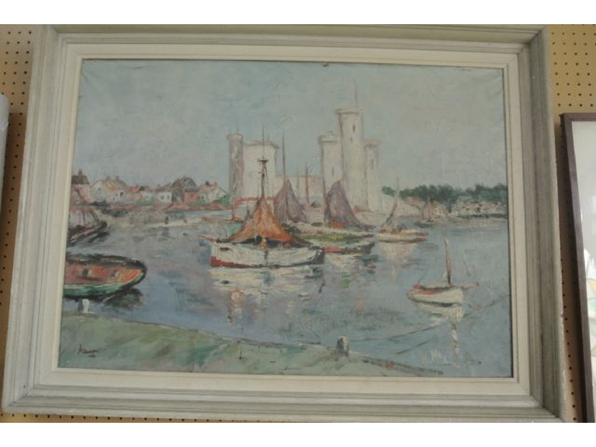 Appraisal: A th century oil painting on canvas of an estuary