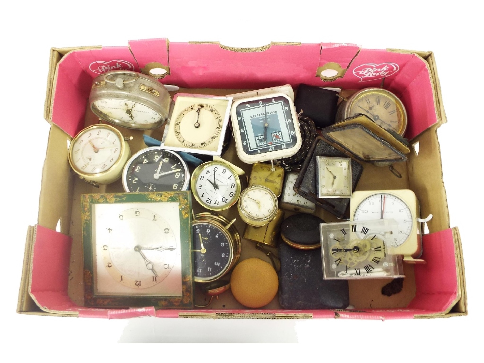 Appraisal: Assorted selection of small alarm and other clock timepieces