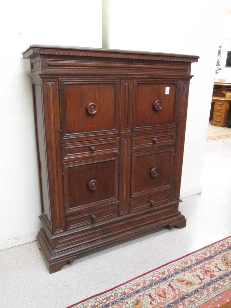 Appraisal: WALNUT CUPBOARD Continental th century elements having four square panel