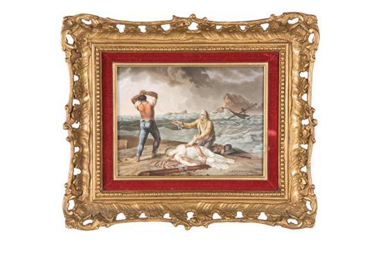 Appraisal: PAINTED PORCELAIN PLAQUE European nd half th-century oil on porcelain