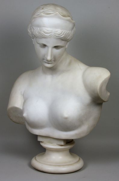 Appraisal: Fine white marble bust of a woman h x w