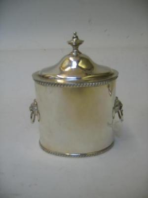 Appraisal: A TEA CADDY Mappin Webb Sheffield of oval form with