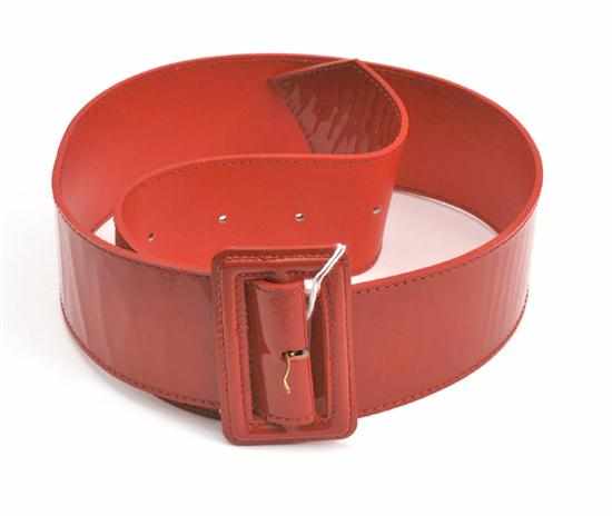 Appraisal: A BELT BY DOLCE AND GABBANA STYLED IN RED PATENT