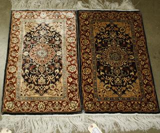 Appraisal: pr of Contemporary Persian Oriental silk area rugs ' x