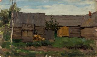 Appraisal: ATTRIBUTED TO MIKHAIL VASILYEVICH NESTEROV RUSSIAN - The Barns oil