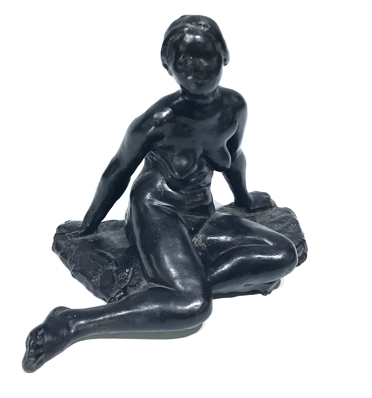 Appraisal: HERMES Gertrude United Kingdom - Seated Female Nude Patinated Bronze