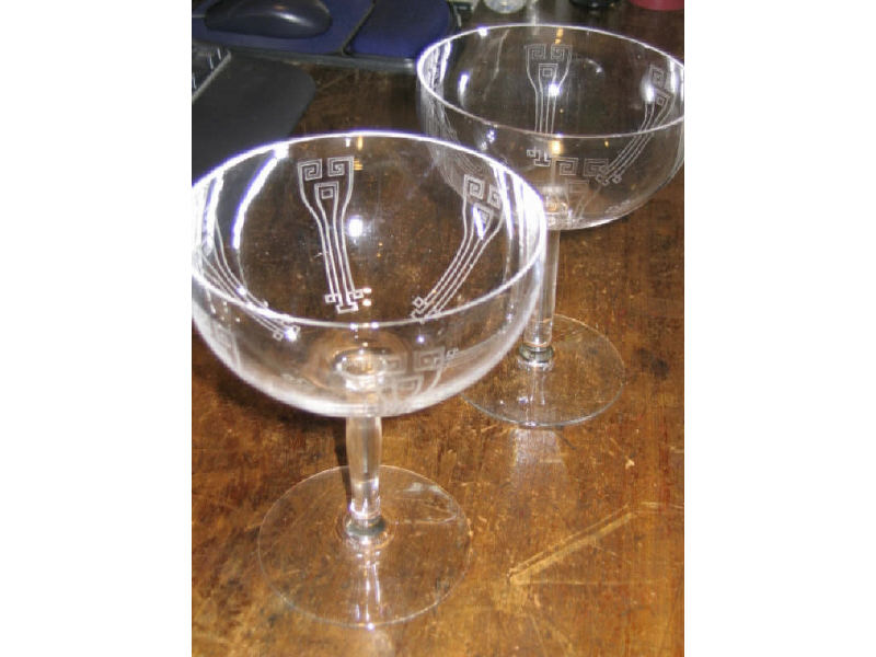 Appraisal: SIX ICED-COCKTAIL GLASSES in the Art Nouveau manner having an