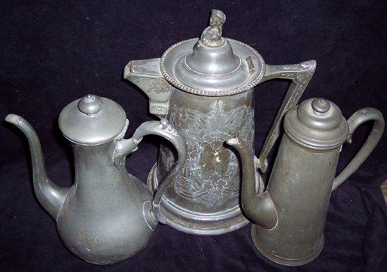 Appraisal: A Britannia metal coffee pot of Queen Anne shape cm