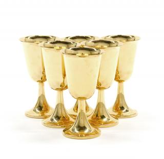 Appraisal: A SET OF SIX AMERICAN KARAT GOLD PLATED GOBLETS INTERNATIONAL