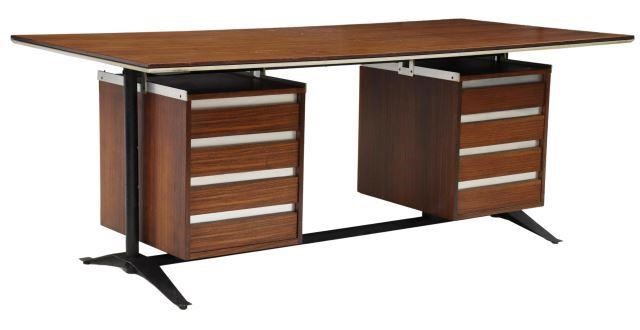 Appraisal: Italian mid-century modern rosewood writing desk attributed to Ico Parisi