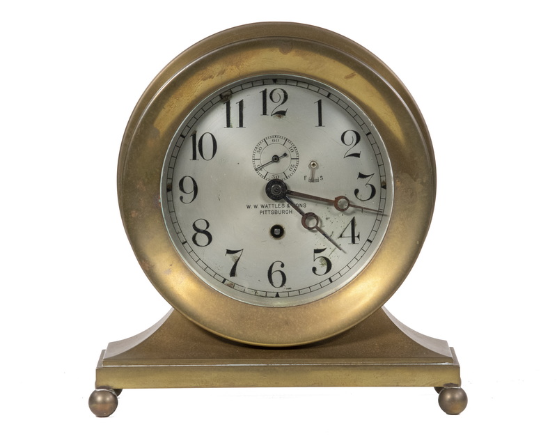 Appraisal: MANTEL CLOCK MARKED W W WATTLES SONS PITTSBURGH Early th