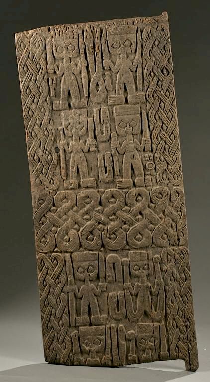 Appraisal: Yoruba door panel th century A carved door panel with