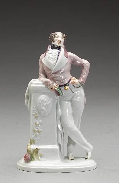 Appraisal: A Meissen porcelain figure of a dandy after a model