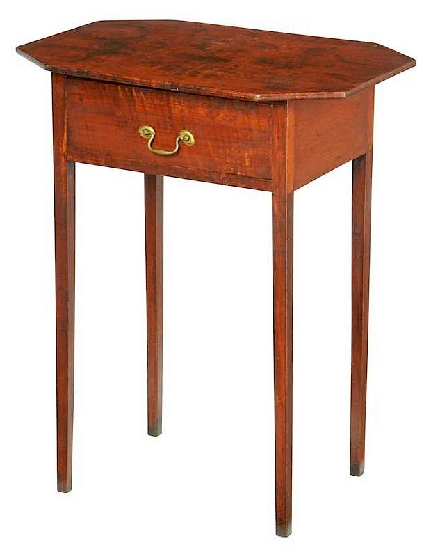 Appraisal: American Federal Tiger Maple One Drawer Stand early th century