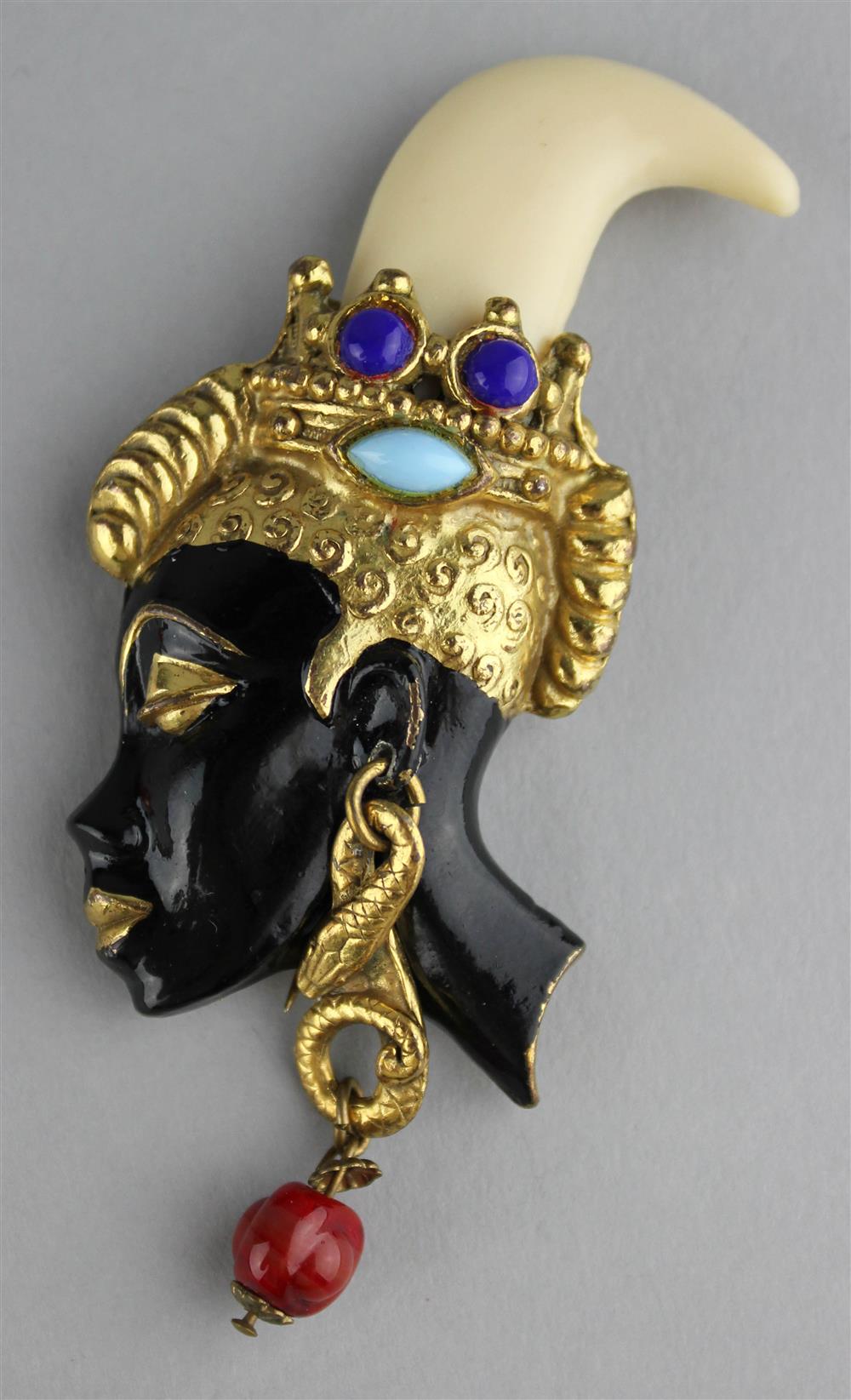 Appraisal: BLACKAMOOR FUR CLIP MODELED AFTER JOSEPHINE BAKER signed Alexander Korda