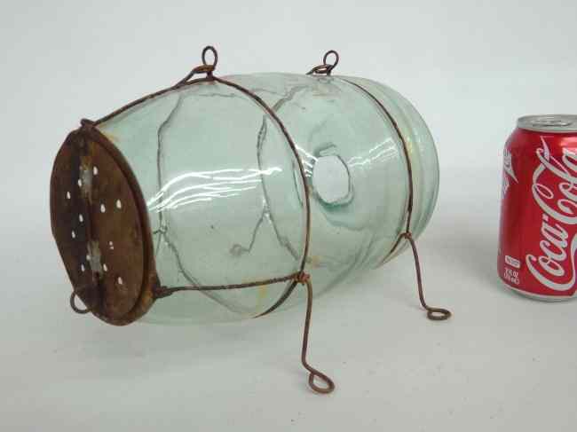 Appraisal: Glass and wire minnow trap