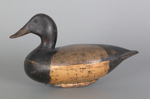 Appraisal: Illinois River bluebill duck decoy ca probably Louis Kelly with