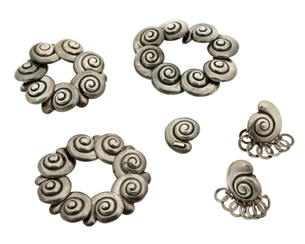 Appraisal: A set of Margot de Taxco sterling silver jewelry Margot