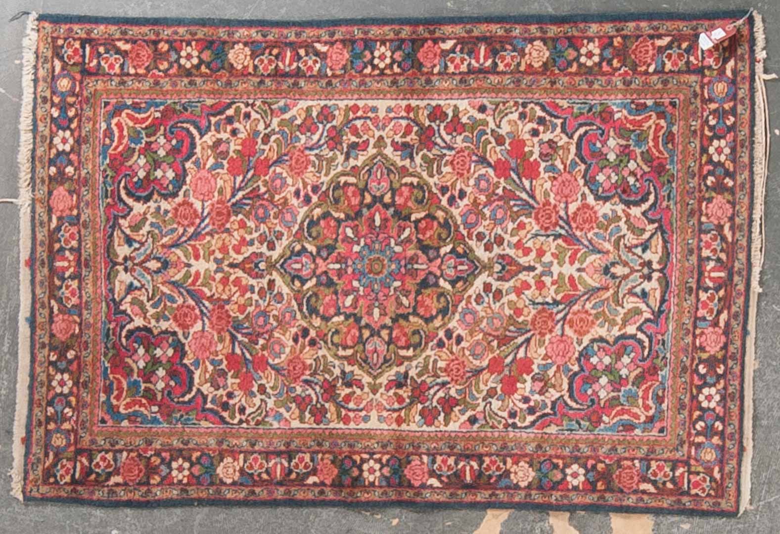 Appraisal: Persian Hamadan rug approx x Iran circa Condition Fringe damage