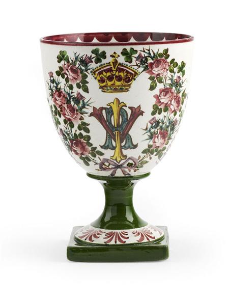 Appraisal: WEMYSS SMALL VICTORIA GOBLET CIRCA with decoration of roses thistles