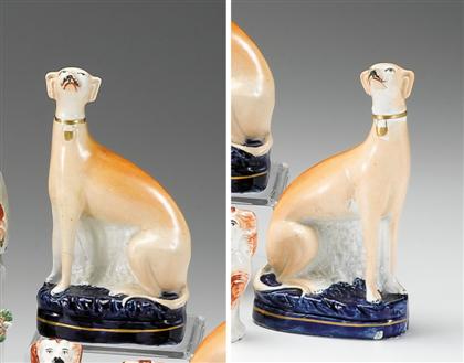 Appraisal: Pair of Staffordshire figures of Italian Greyhounds Circa Each seated