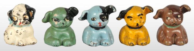 Appraisal: Lot of Cast Iron Puppo Paperweights Description Assorted paint conditions