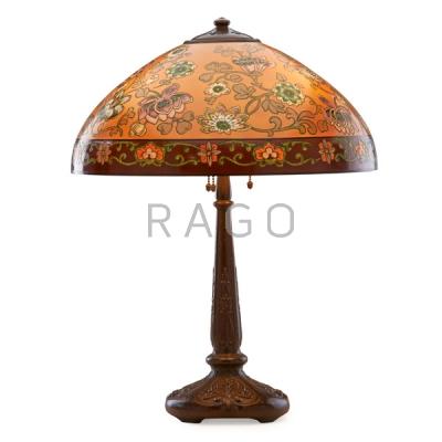 Appraisal: HANDEL Rare table lamp floral shade Condition Report