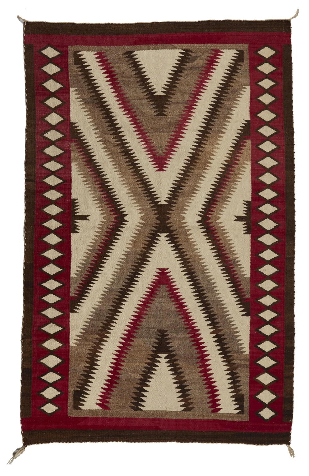 Appraisal: A Navajo regional rug th Century Din Woven in brown